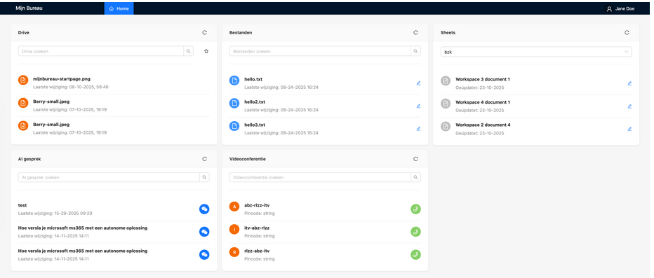 Mijn Bureau - Dashboard